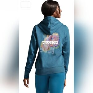 Peloton Women's Digi Bloom Lightweight Fleece Zip Hoodie Size M Activewear